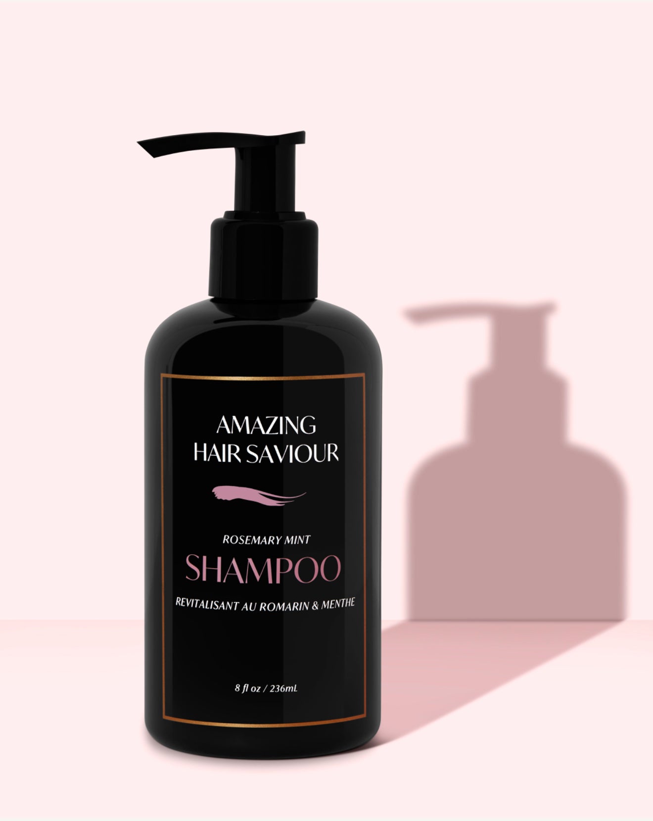 Rosemary Peppermint Shampoo bottle, natural, vegan, sulfate-free